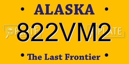 822VM2 Alaska License Plate