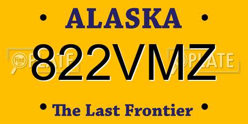 822VMZ Alaska License Plate