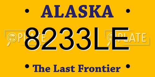 8233LE Alaska License Plate