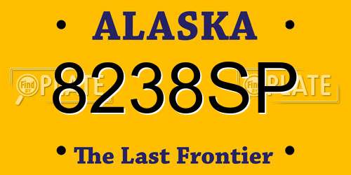 8238SP Alaska License Plate