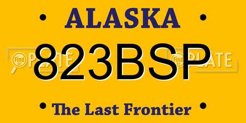 823BSP Alaska License Plate