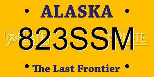 823SSM Alaska License Plate