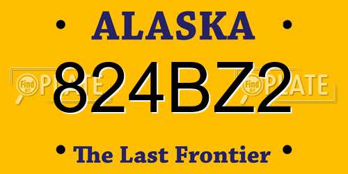 824BZ2 Alaska License Plate