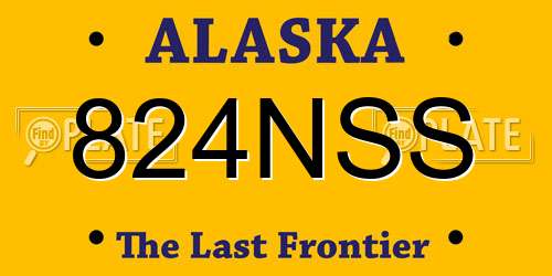 824NSS Alaska License Plate