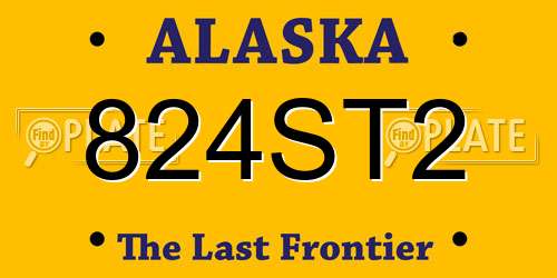 824ST2 Alaska License Plate