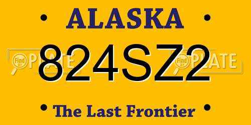 824SZ2 Alaska License Plate