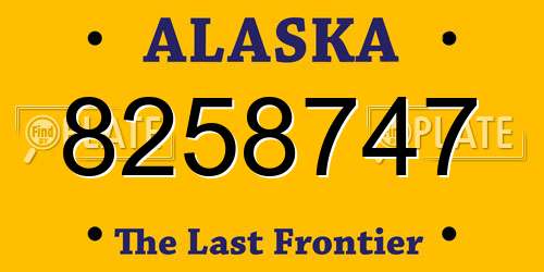 8258747 Alaska License Plate