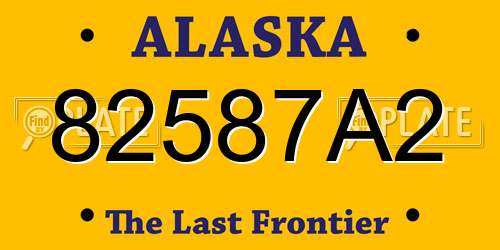 82587A2 Alaska License Plate