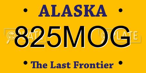 825MOG Alaska License Plate