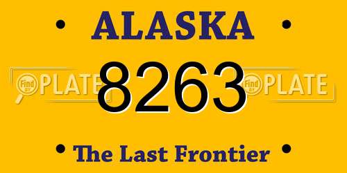 8263 Alaska License Plate