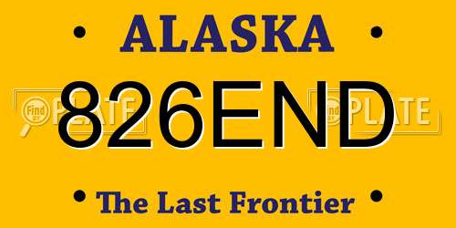 826END Alaska License Plate