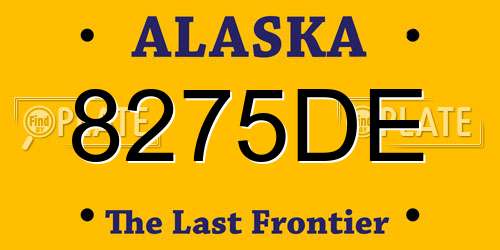 8275DE Alaska License Plate