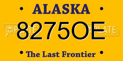 8275OE Alaska License Plate