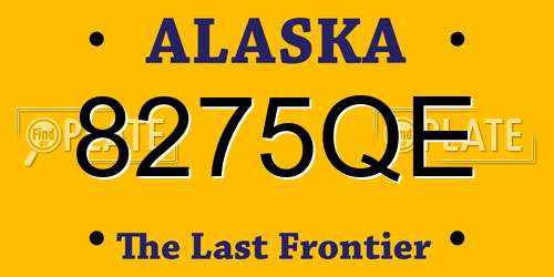 8275QE Alaska License Plate