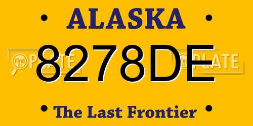 8278DE Alaska License Plate