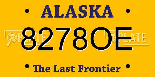 8278OE Alaska License Plate