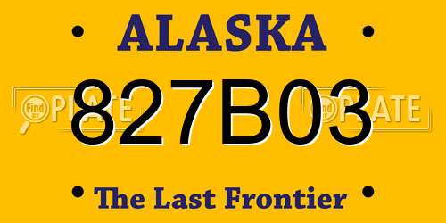 827B03 Alaska License Plate