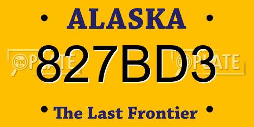 827BD3 Alaska License Plate