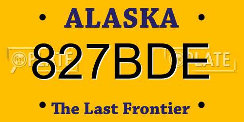 827BDE Alaska License Plate
