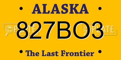 827BO3 Alaska License Plate