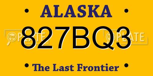 827BQ3 Alaska License Plate