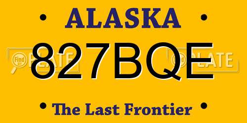 827BQE Alaska License Plate