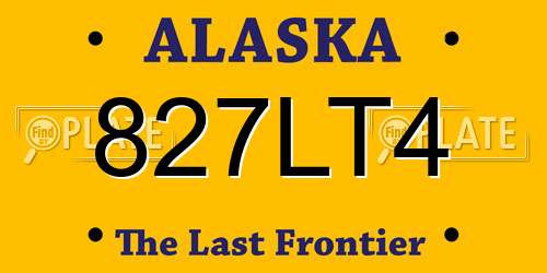 827LT4 Alaska License Plate