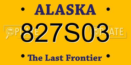 827S03 Alaska License Plate