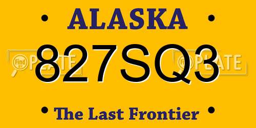 827SQ3 Alaska License Plate