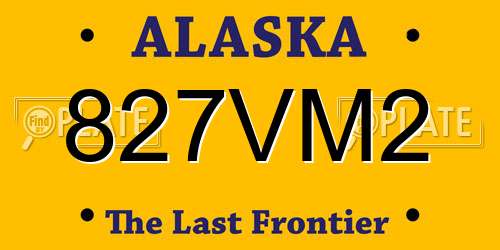 827VM2 Alaska License Plate