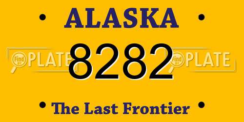 8282 Alaska License Plate