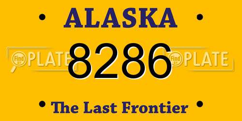 8286 Alaska License Plate