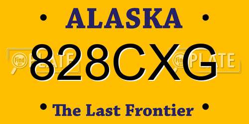 828CXG Alaska License Plate