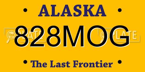 828MOG Alaska License Plate