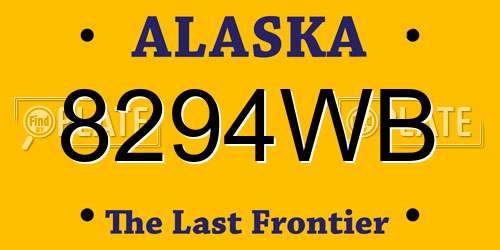 8294WB Alaska License Plate