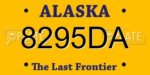 8295DA Alaska License Plate