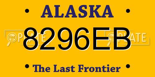 8296EB Alaska License Plate