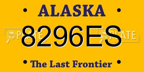 8296ES Alaska License Plate