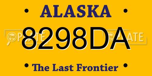 8298DA Alaska License Plate