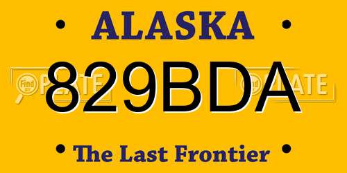 829BDA Alaska License Plate