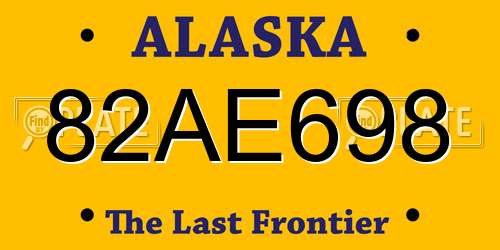82AE698 Alaska License Plate