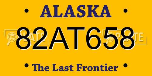 82AT658 Alaska License Plate