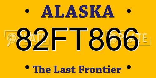 82FT866 Alaska License Plate