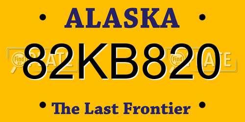 82KB820 Alaska License Plate