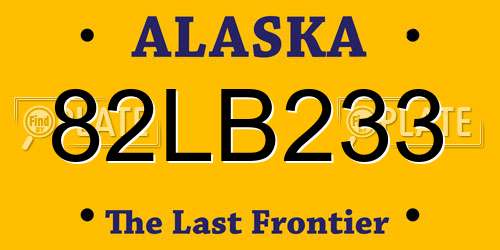 82LB233 Alaska License Plate