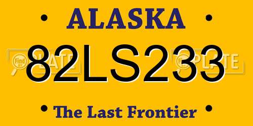 82LS233 Alaska License Plate