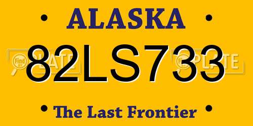 82LS733 Alaska License Plate