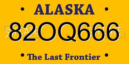 82OQ666 Alaska License Plate