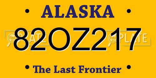 82OZ217 Alaska License Plate