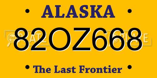 82OZ668 Alaska License Plate